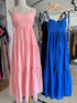 Summer Embroidered Patchwork Spaghetti Straps Flounce Long Dresses